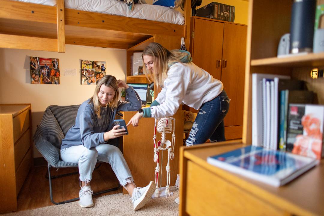 Students in a suite style room